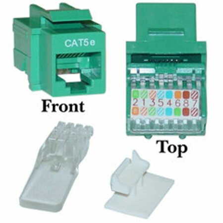 CABLE WHOLESALE Cat 5e Keystone Jack Green Toolless RJ45 Female 311-120GR